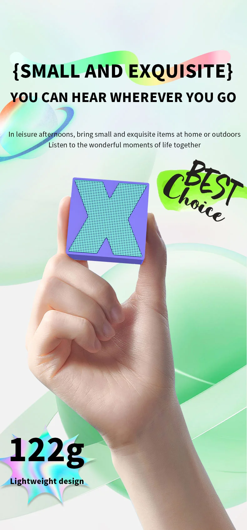 X1 Portable Mini Bluetooth-compatible Speaker Aluminum Alloy+ABS Wireless Music Subwoofer - Peach 11