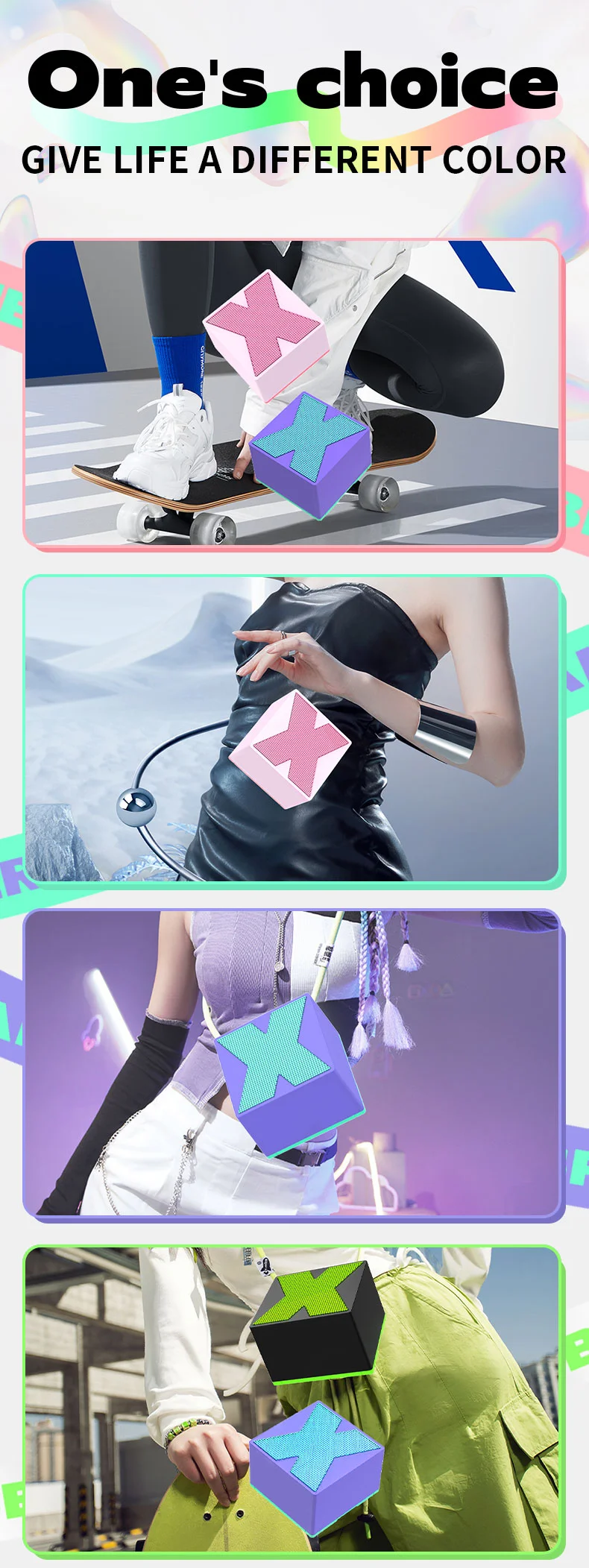 X1 Portable Mini Bluetooth-compatible Speaker Aluminum Alloy+ABS Wireless Music Subwoofer - Peach 13