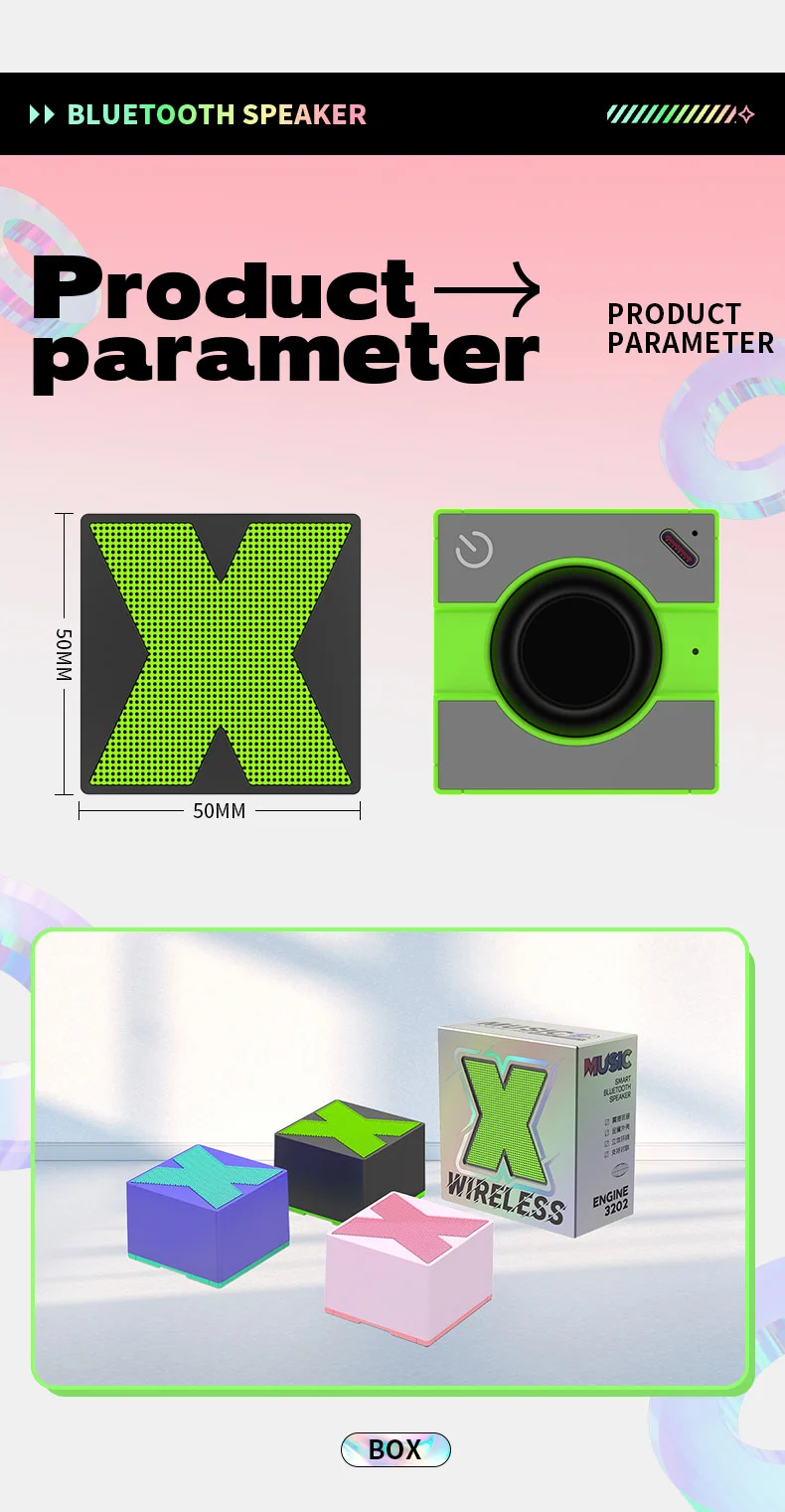 X1 Portable Mini Bluetooth-compatible Speaker Aluminum Alloy+ABS Wireless Music Subwoofer - Peach 14