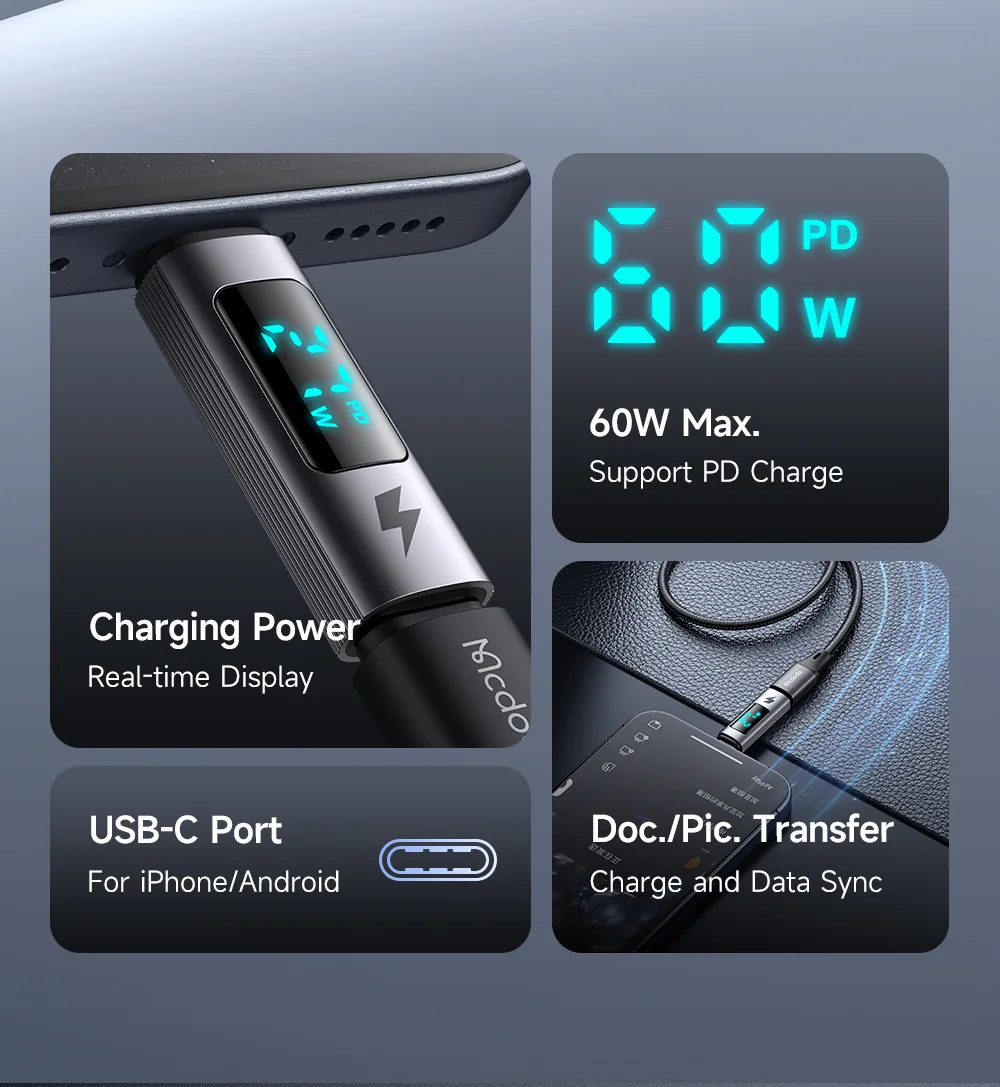 MCDODO OT-599 iP to USB-C Digital Display Charging Adapter 2