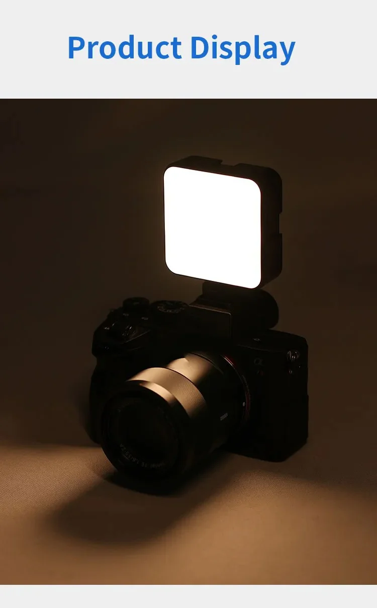 JMARY FM-59R Dimmable Video Recording Mini Fill Light with 3 Cold Shoe Mounts 9