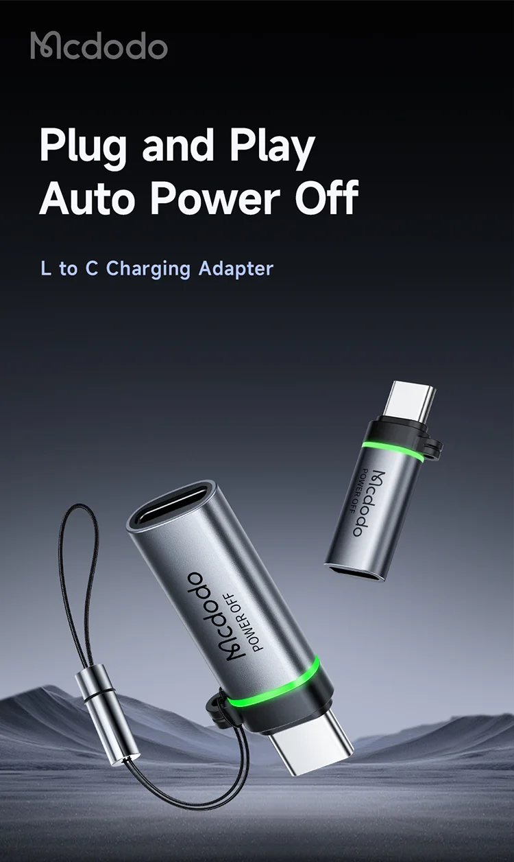 MCDODO OT-6010 60W 8-Pin to Type-C Adapter Smart Power Off PD Charging Converter - Black 1