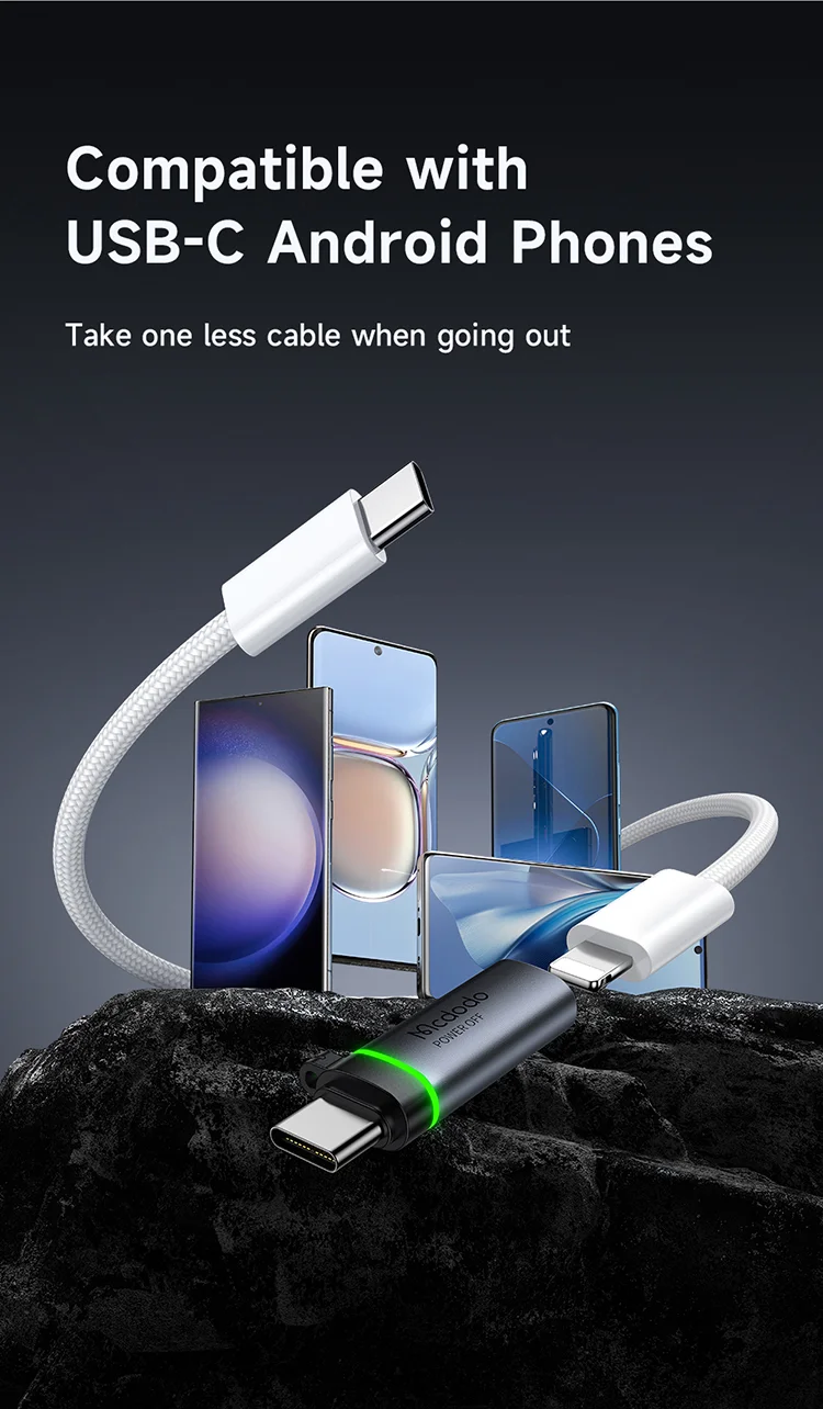 MCDODO OT-6010 60W 8-Pin to Type-C Adapter Smart Power Off PD Charging Converter - Black 6