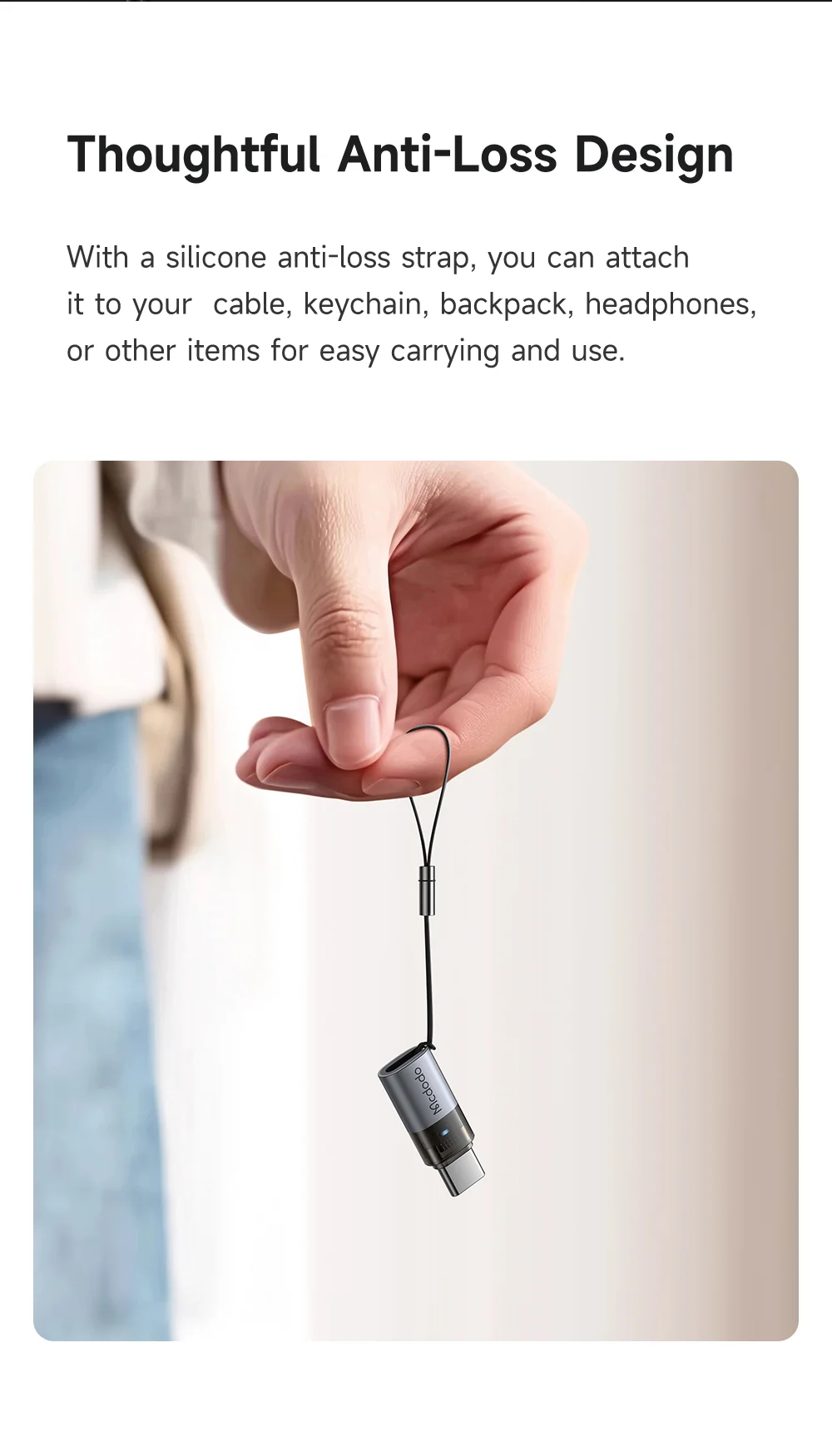 MCDODO OT-7610 MDD iP Female to USB-C Male Adapter with LED Light PD 60W Fast Charging Converter 5