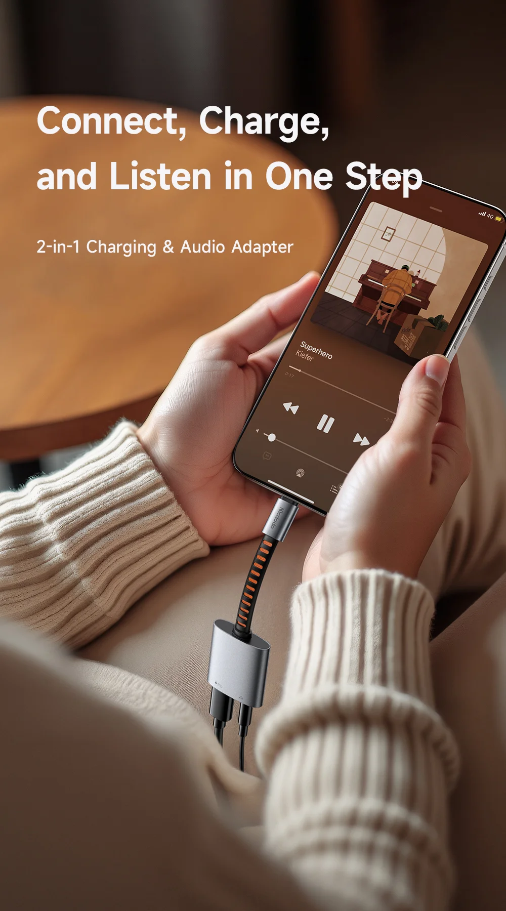 MCDODO CA-3120 MDD 2 in 1 Audio Adapter Cable USB-C to USB-C + DC3.5mm Charging Audio Converter 1