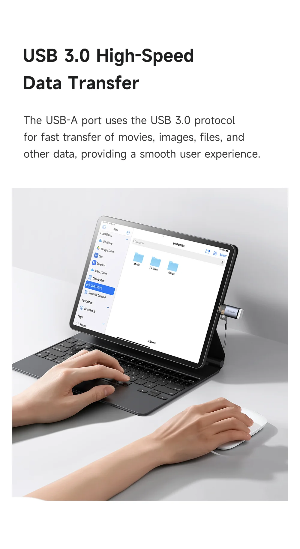 MCDODO OT-760 2 in 1 USB A Female to USB C Male Converter 480Mbps Data Transfer Adapter with TF Card Slot 2