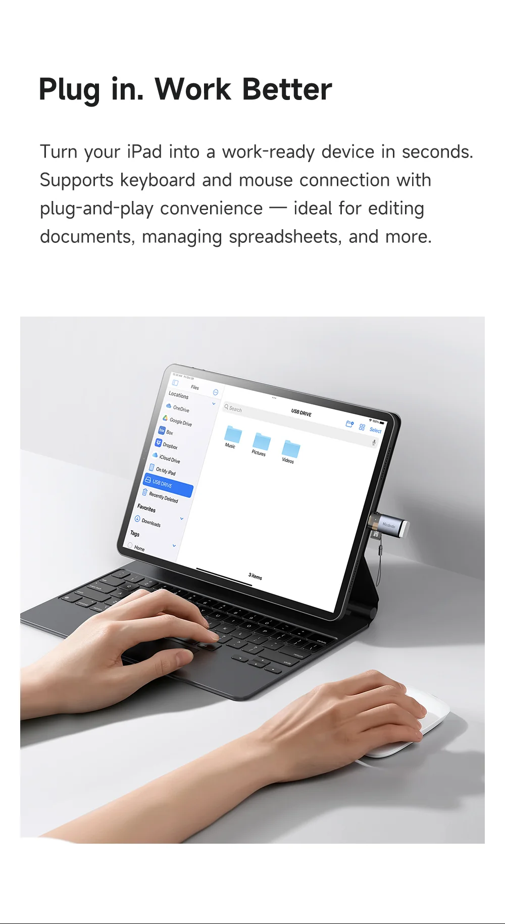 MCDODO OT-785 2 in 1 USB A Female to iP Male Converter with TF Card Slot 480Mbps Data Transfer Adapter 3