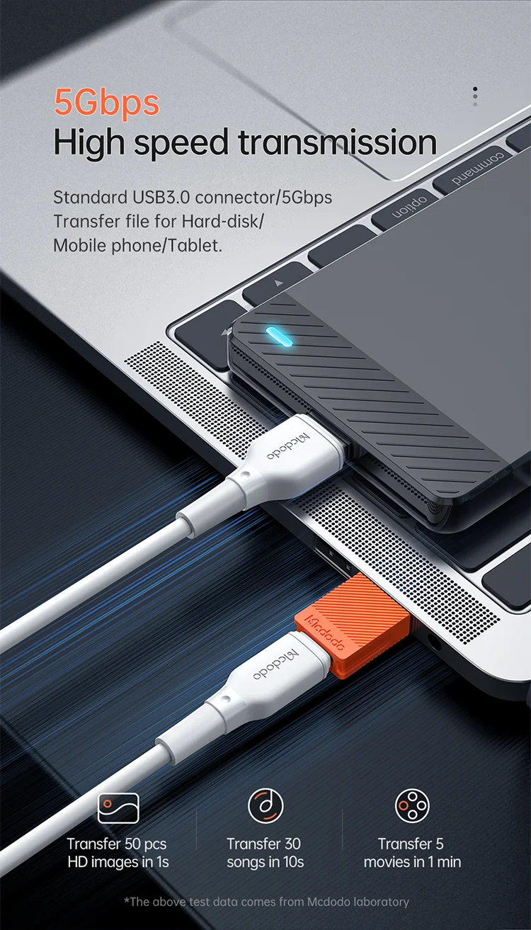 MCDODO MDD OT-6550 Type-C to USB-A OTG Adapter USB-C Female to USB 3.0 Male Connector Converter 4