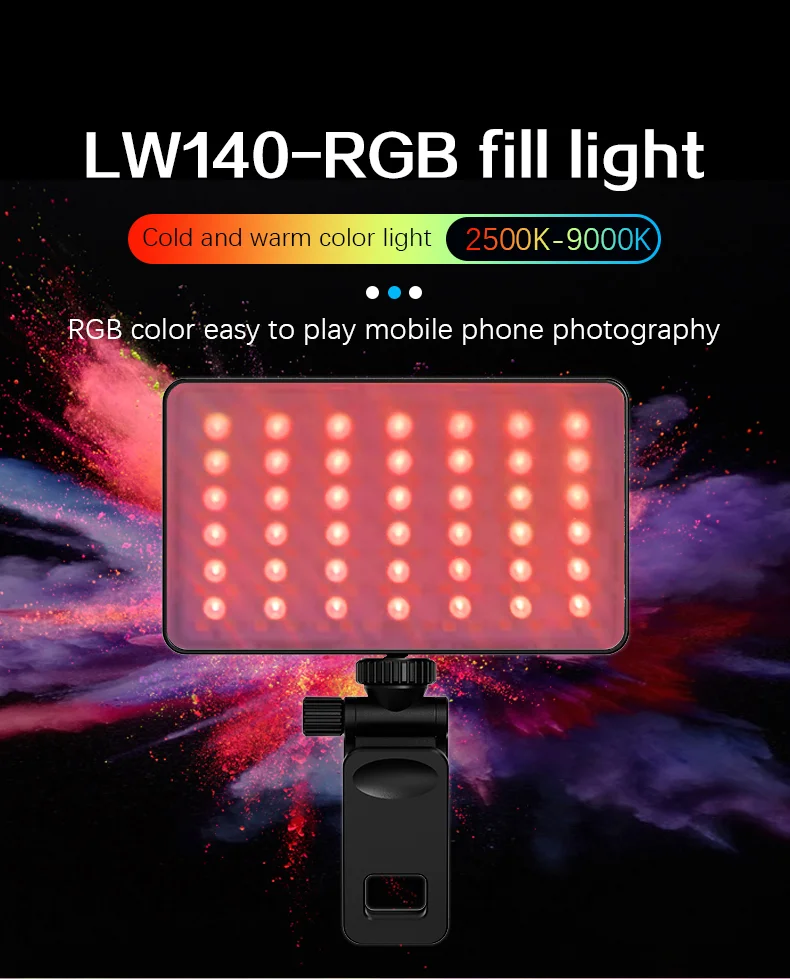 YELANGU LW140RGB Indoor Photography Square Fill Light LED Handheld ...