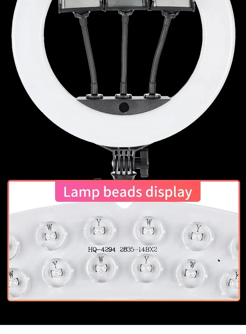 JMARY FM-14R 14-inch Live Streaming Ring Light Photography LED Fill Light - US Plug 11