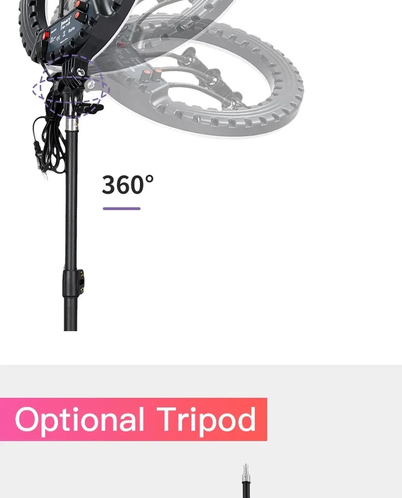 JMARY FM-14R 14-inch Live Streaming Ring Light Photography LED Fill Light - US Plug 14