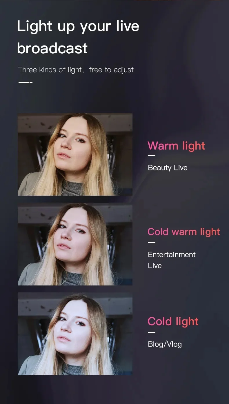 JMARY FM-14R 14-inch Live Streaming Ring Light Photography LED Fill Light - US Plug 5