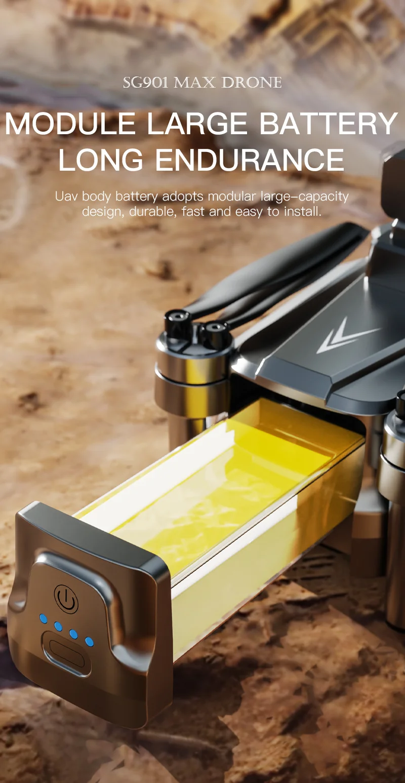 Drone RC de photographie aérienne SG901 Max HD, moteur sans balais, quadricoptère pliable pour éviter les obstacles avec 3 batteries 17