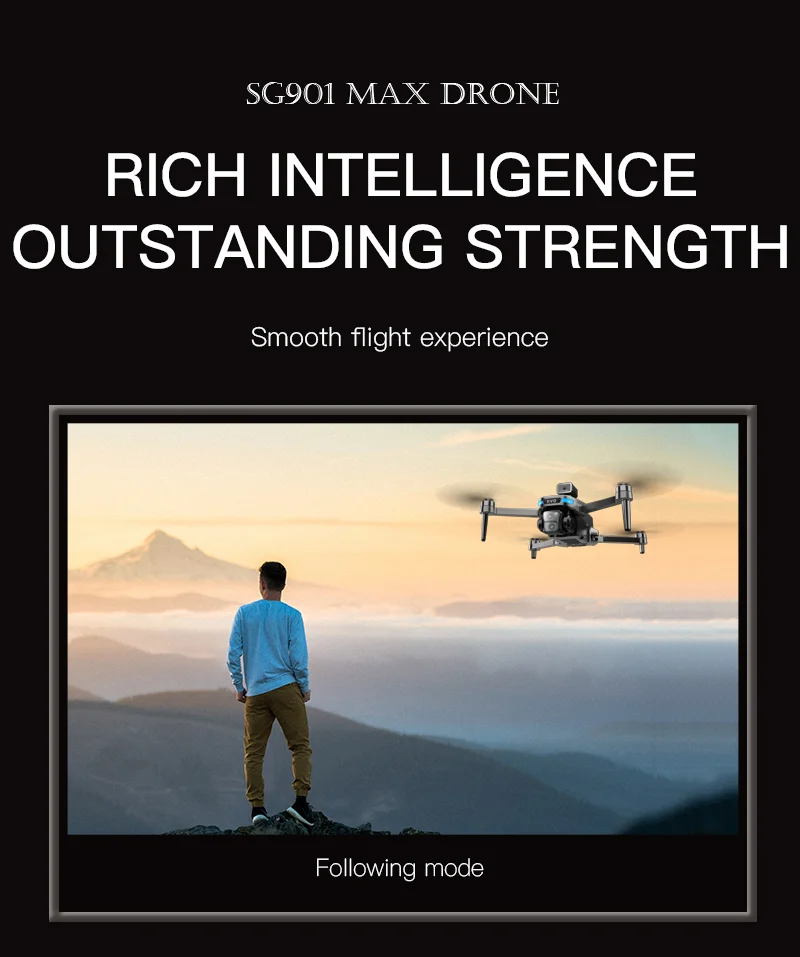 Drone RC de photographie aérienne SG901 Max HD, moteur sans balais, quadricoptère pliable pour éviter les obstacles avec 3 batteries 20