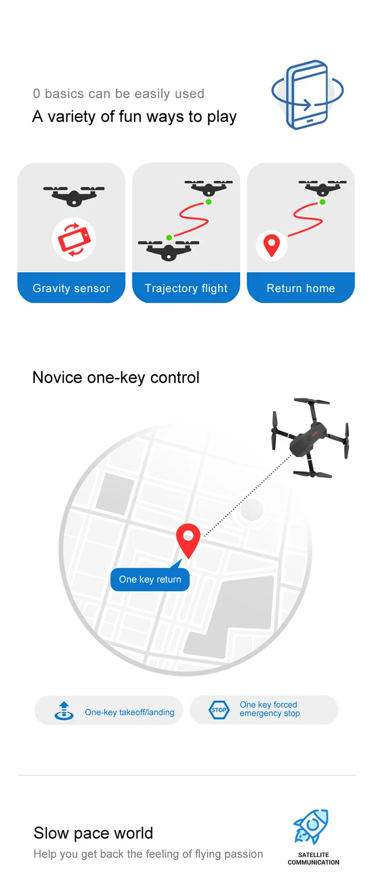 Drone pliable E88, photos aériennes HD, quadricoptère, maintien d'altitude, avion RC avec double caméra 4K - Noir 5