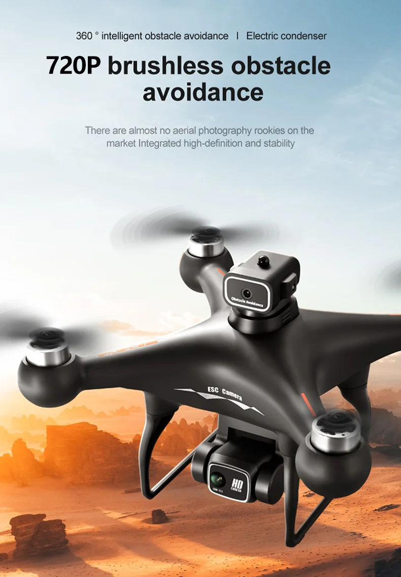 Drone télécommandé S116 RC à double objectif, quadricoptère évitant les obstacles, 1 batterie - Noir 1