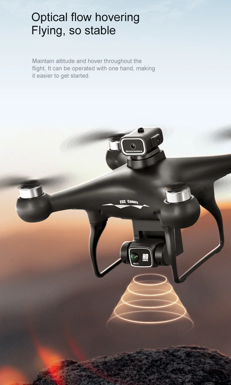 Drone télécommandé S116 RC à double objectif, quadricoptère anti-obstacles, 1 batterie, noir 10