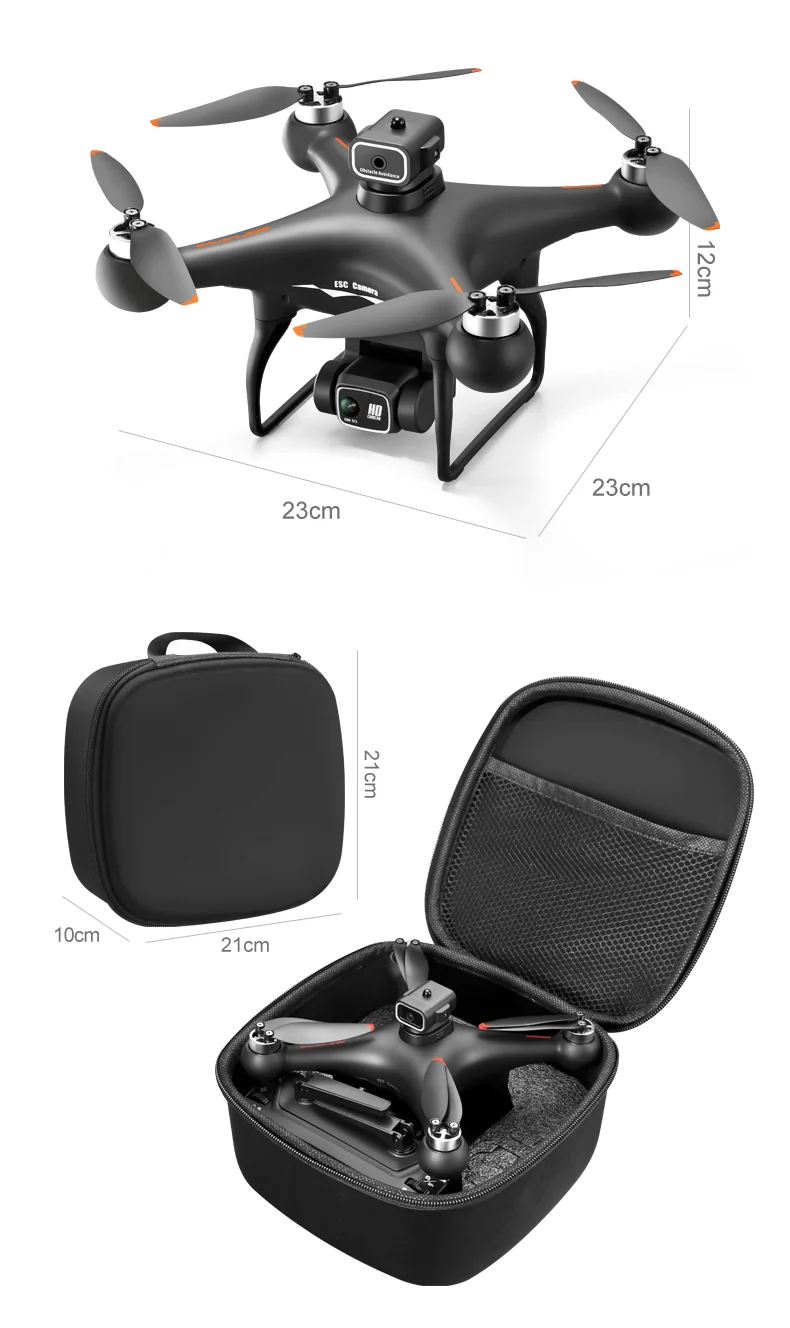 Drone télécommandé S116 à double objectif, quadricoptère anti-obstacles, 1 batterie, noir 18