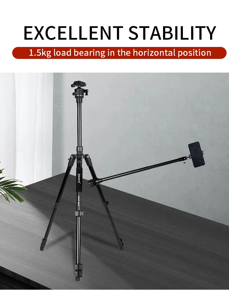 JMARY MT-21 Desktop Livestream Shooting Arm Aluminum Alloy Tripod Extension Rod 3