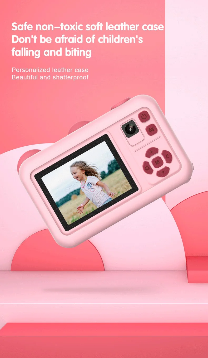 D32 2.0 Inch IPS Screen Dual Lens Mini Kids Camera Video Recorder with Tripod, with 32G Memory Card + Card Reader - Blue 9
