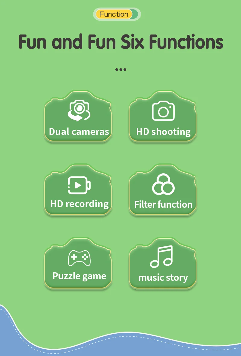 X12S Kids Camera 2.0 Inch IPS Screen Cartoon Dragon Video Recorder Cam, 32G TF Card+Card Reader (CE Certified) - Blue 2