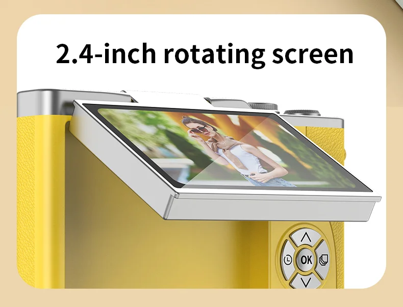 Appareil photo numérique haute définition LK007 avec écran rabattable de 2,4 pouces, zoom 8X, CCD, carte mémoire 32 Go et lecteur de cartes 4