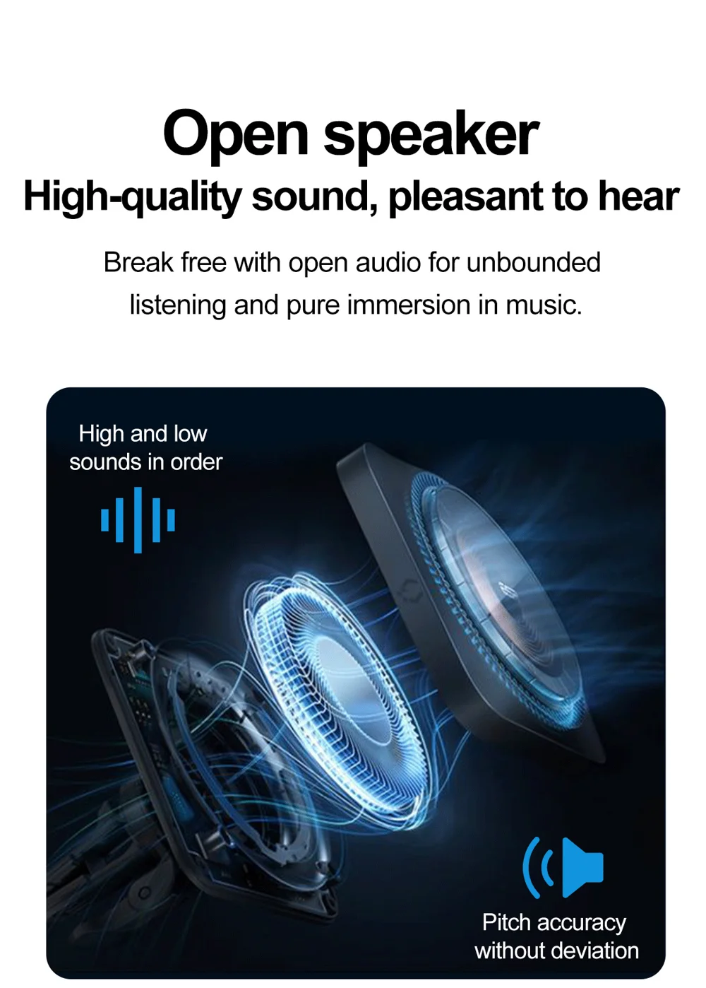 Lunettes intelligentes S336 AI Translator, appels compatibles Bluetooth, enregistrement vidéo anti-vibrations 5 MP, caméra 10