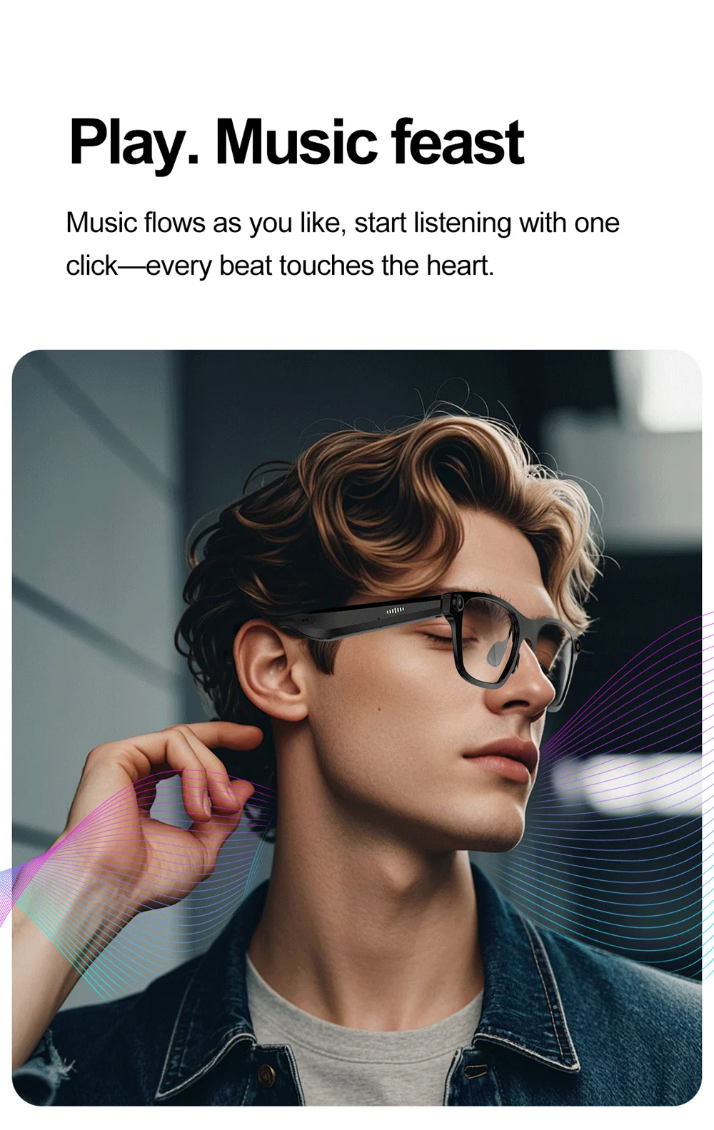 Lunettes intelligentes S336 AI Translator, appels compatibles Bluetooth, enregistrement vidéo anti-vibrations 5 MP, caméra 11