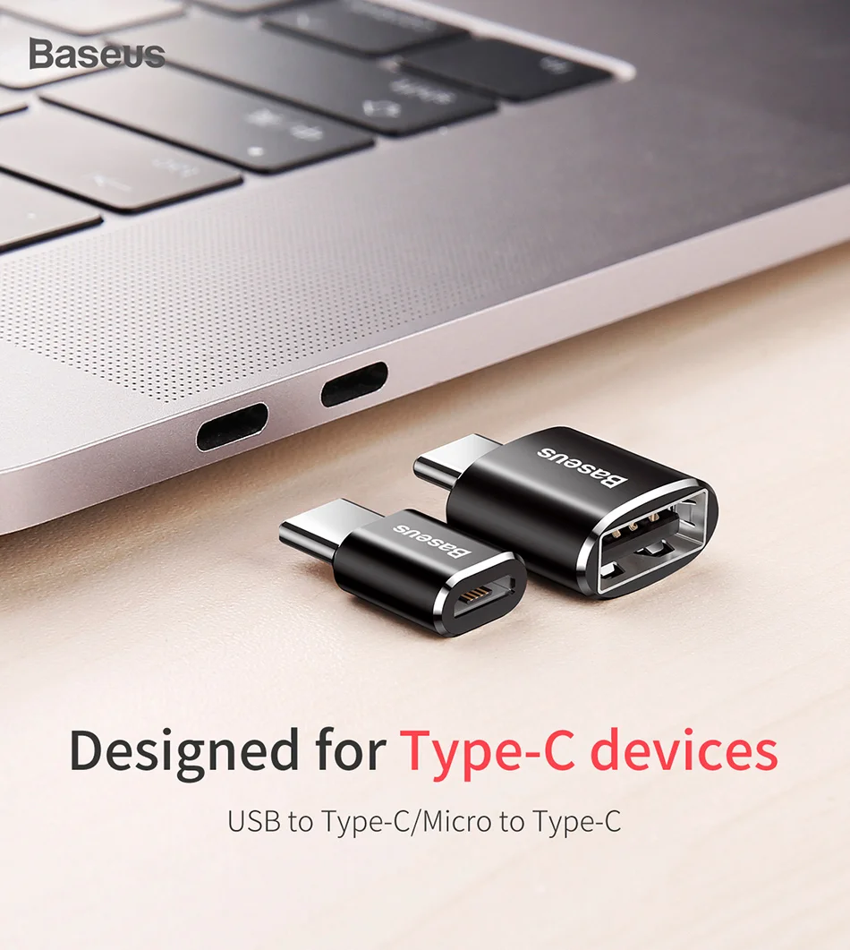 BASEUS Mini USB Female to Type-c Male Adapter Converter - Black 1