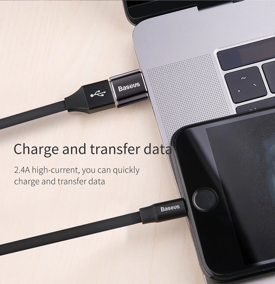 BASEUS Mini USB Female to Type-c Male Adapter Converter - Black 11