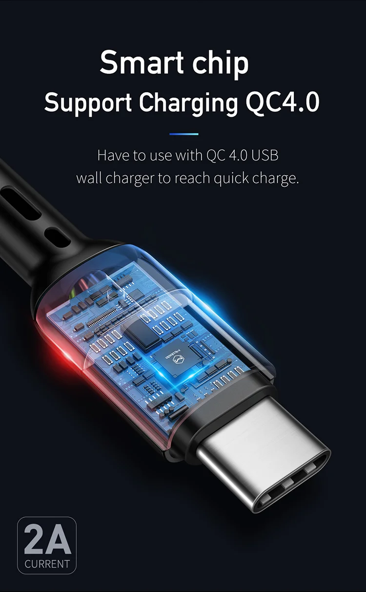 MCDODO Omega Series Retractable QC 4.0/3.0 Type-C Data Cable with LED Light 1.8m - Black 6