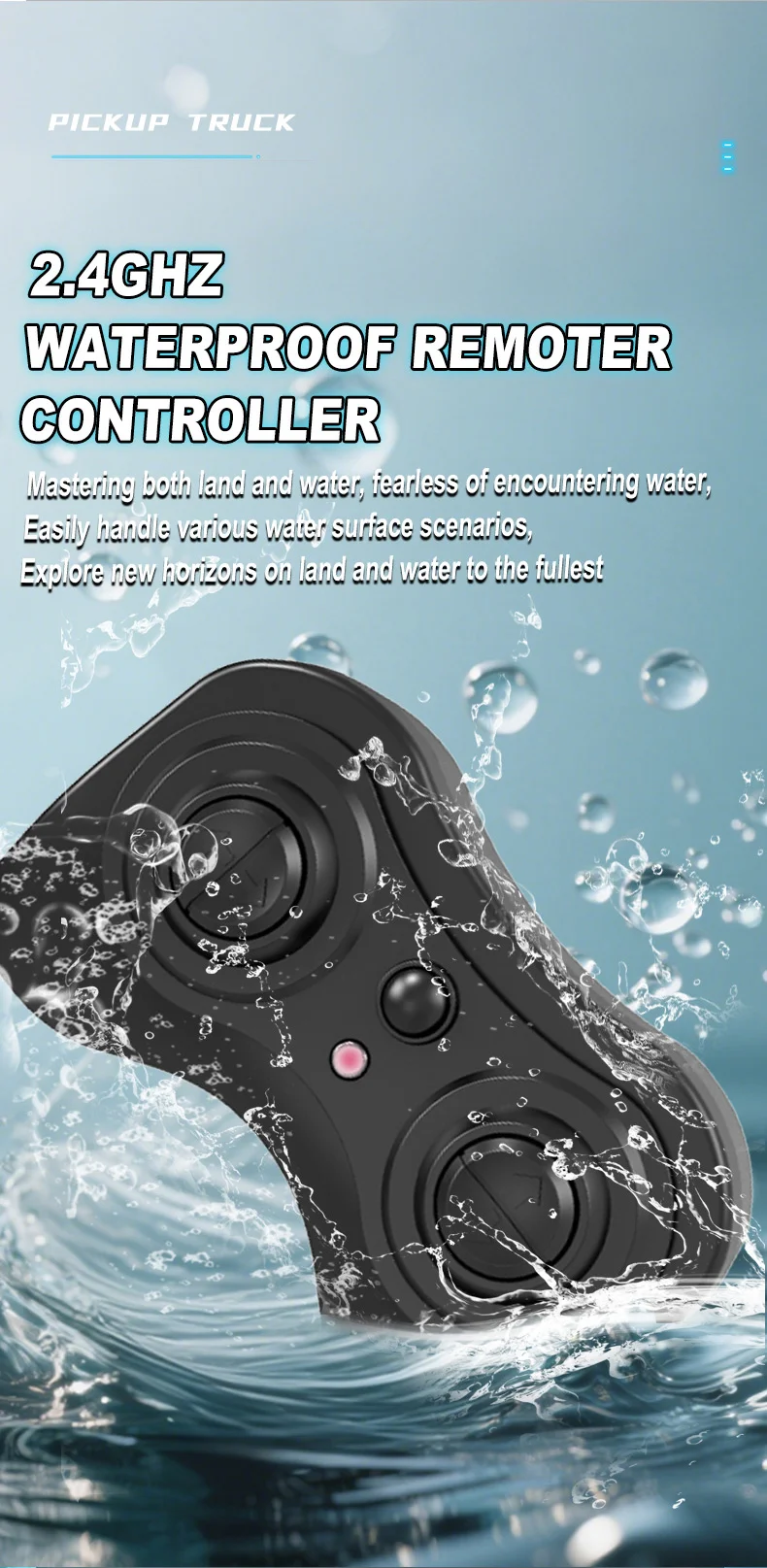 Q218 Voiture télécommandée amphibie 8x8 étanche 2,4 GHz, véhicule tout-terrain à chenilles, batterie simple - Noir 11