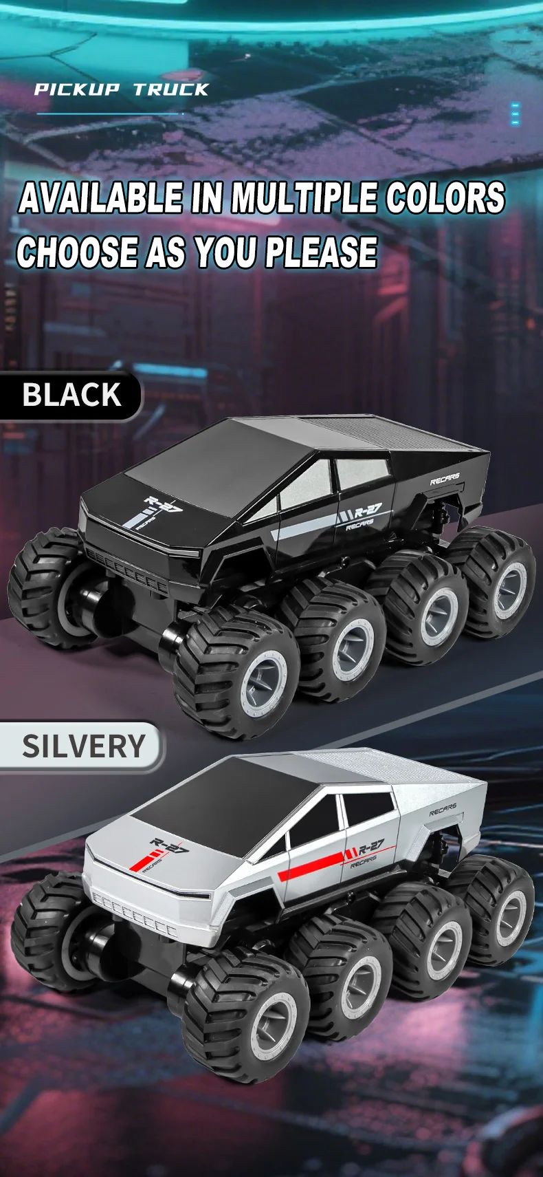 Voiture télécommandée amphibie Q218 8WD étanche, 2,4 GHz, tout-terrain, batterie simple - Noir 13