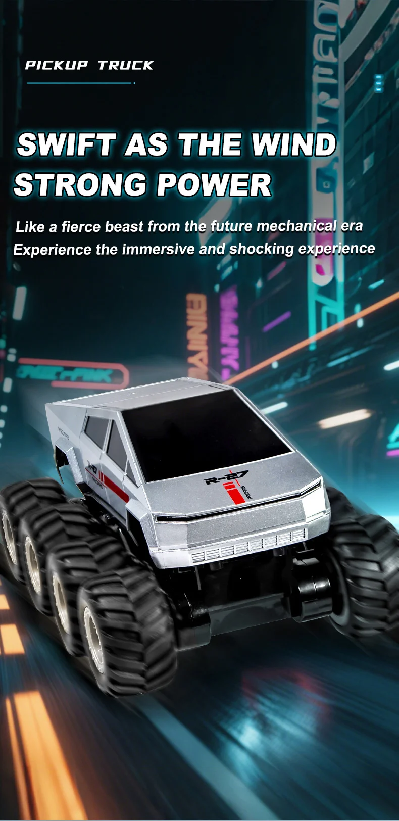 Q218 Voiture télécommandée amphibie 8x8 étanche 2,4 GHz, véhicule tout-terrain à chenilles, batterie simple - Noir 8