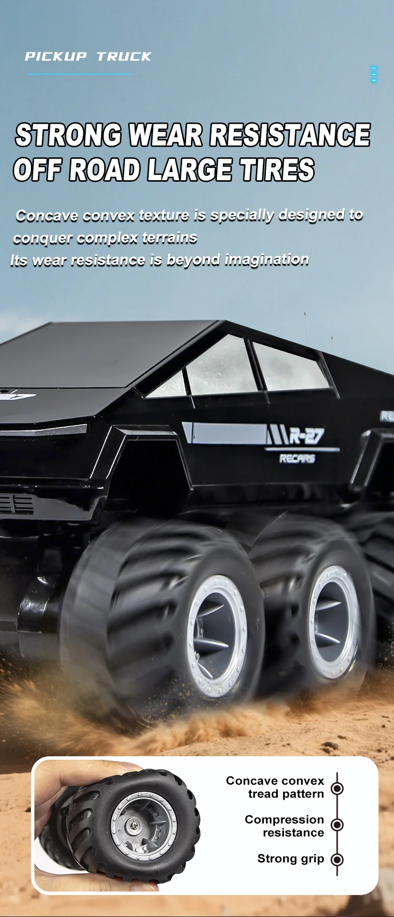 Q218 Voiture télécommandée amphibie 8x8 étanche 2,4 GHz, véhicule tout-terrain à chenilles, batterie simple - Noir 9