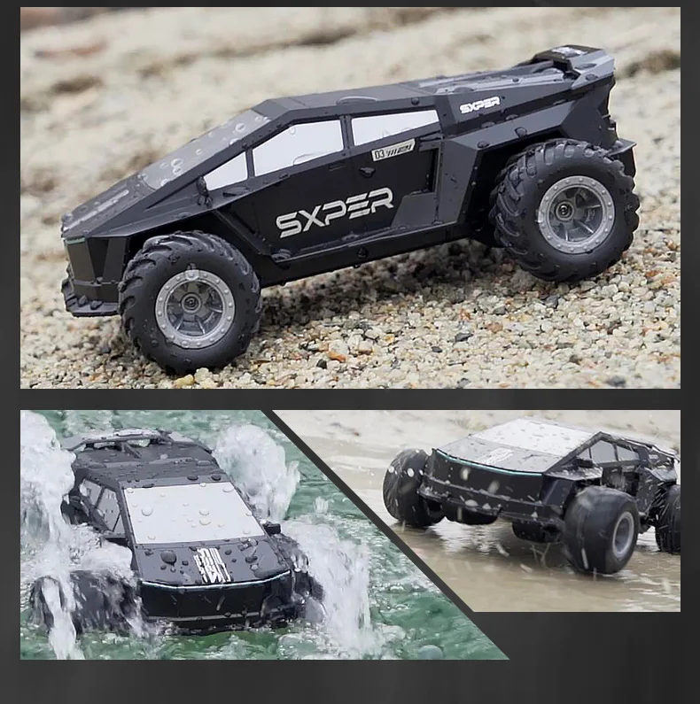 Voiture télécommandée amphibie 4x4 Q212 2,4 GHz avec rotation à 360°, 1 batterie incluse - Noir 19