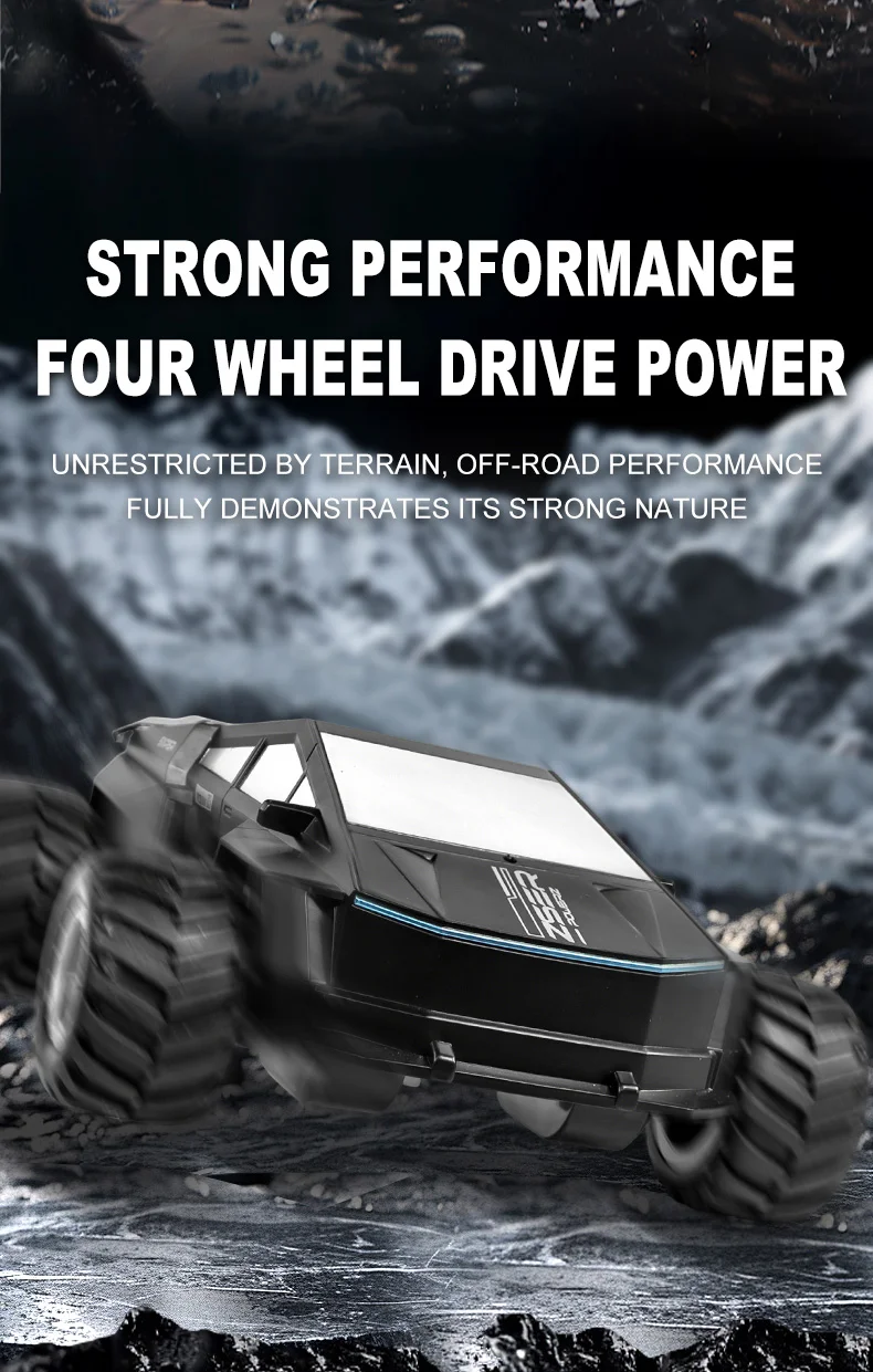 Voiture télécommandée amphibie 4x4 Q212 2,4 GHz avec rotation à 360°, 1 batterie incluse - Noir 6