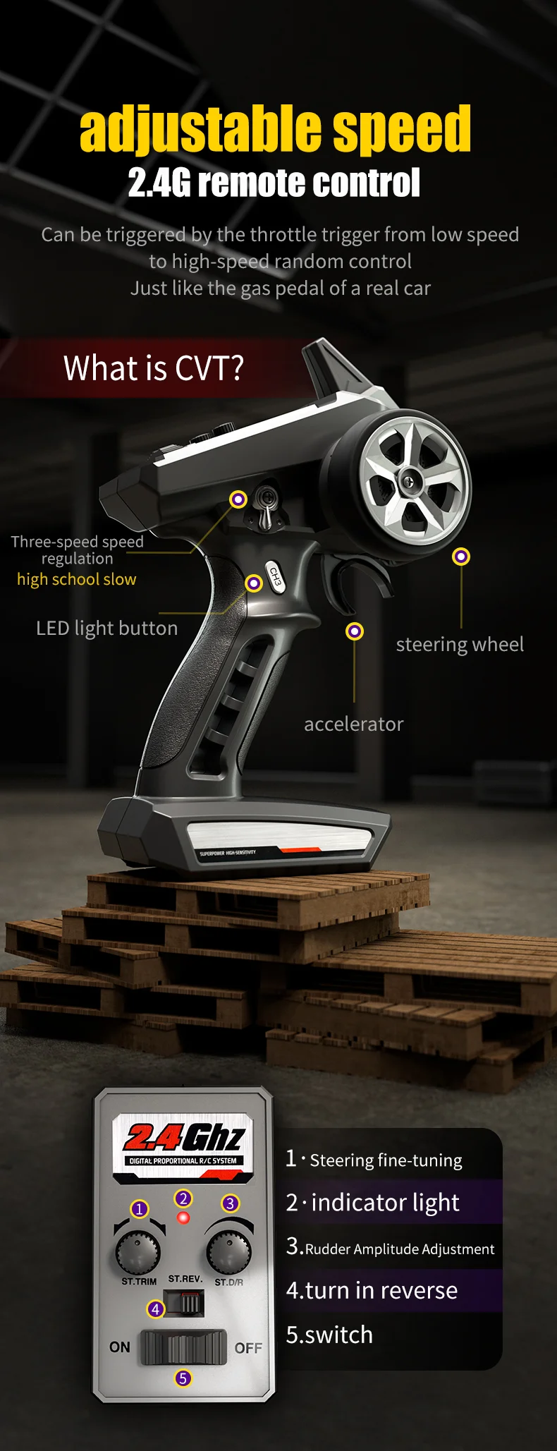 JJRC Q117-A 2.4G 1/16 4WD Véhicule tout-terrain, vitesse maximale de 70 km/h, franchissement d'obstacles, étanchéité IPX4, variateur électronique de vitesse (ESC) avec phares LED - Vert 10