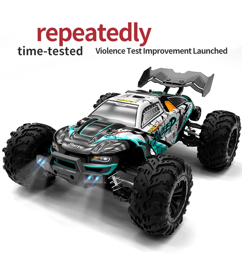 JJRC Q117-A 2.4G 1/16 4WD Véhicule tout-terrain, vitesse maximale de 70 km/h, franchissement d'obstacles, étanche IPX4, variateur électronique de vitesse (ESC) avec phares LED - Vert 4