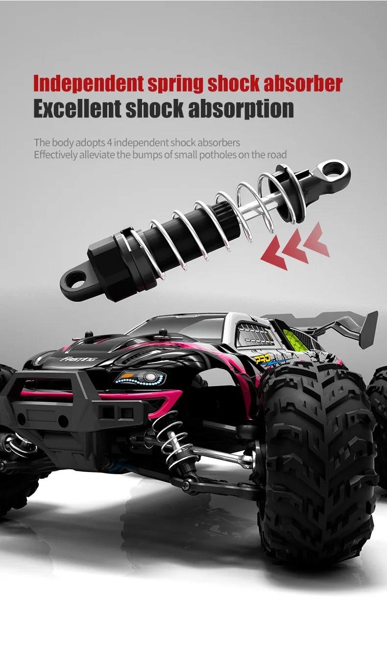 JJRC Q117-A 2.4G 1/16 4WD Véhicule tout-terrain, vitesse maximale de 70 km/h, franchissement d'obstacles, protection IPX4 contre les projections d'eau, variateur électronique de vitesse (ESC) avec phares LED - Vert 9