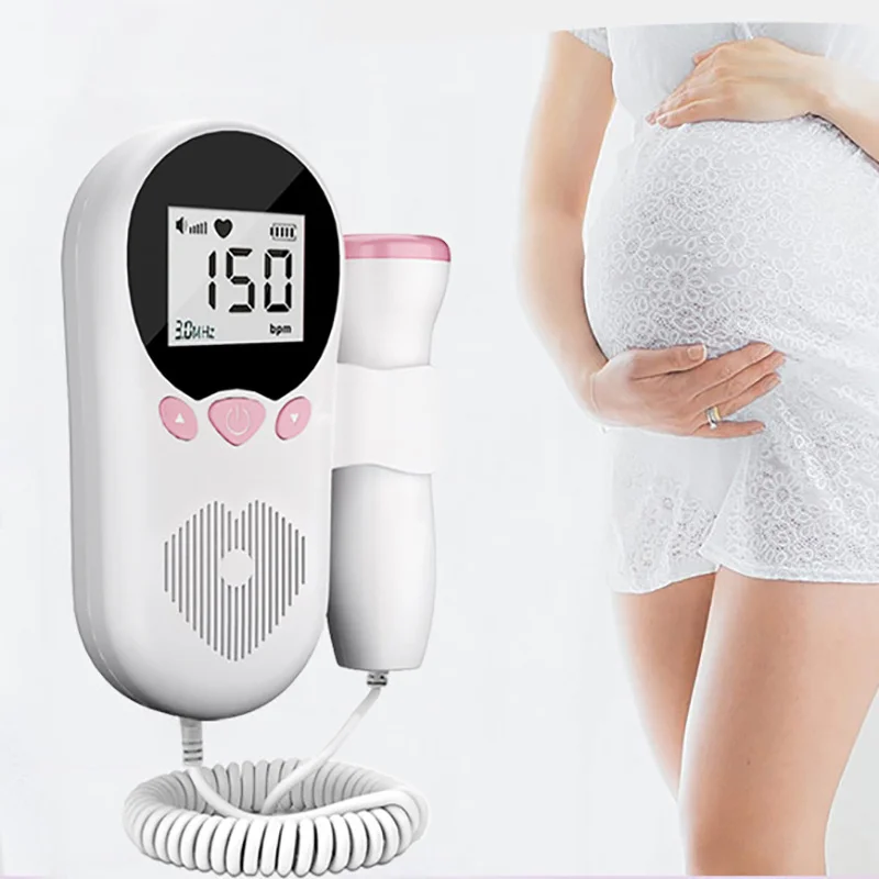 Pregnant Women Fetal Heart Rate Meter Doppler Baby Heart Monitor Device ...