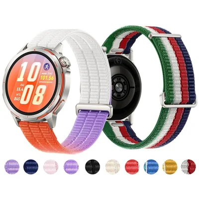 Für Huawei Watch GT 3 Pro 43mm Armband Klettverschluss Schnellverschluss 20mm Nylon Loop atmungsaktives Armband - Morgentau Orange