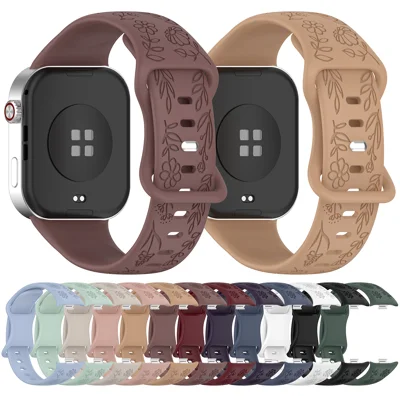 Sunflower Pattern Silicone Strap for Xiaomi Smart Band 10 Pro / 9 Pro / 8 Pro / Redmi Watch 6 / 5 / 4 Butterfly Buckle Band - Dark Purple