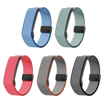 Voor Google Fitbit Air Nylon Band Metaal Frame Magnetisch Geblokt Geweven Sportband - Zwart