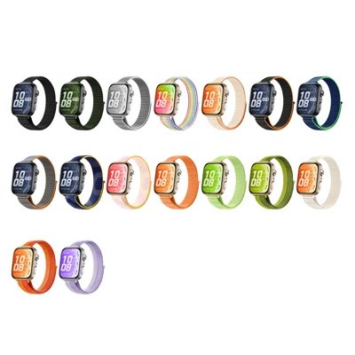 Nylon Strap for Huawei Watch Fit 5 Pro / 5 / 4 Pro / 4 / 3 Magic Tape Sport Loop Band Breathable Wristband - Rainbow