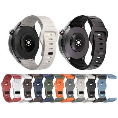 Verstellbarer Armbandpanzer für Huawei Watch 4 Pro mit umgekehrtem T-Schnallenverschluss aus Silikon - Grün
