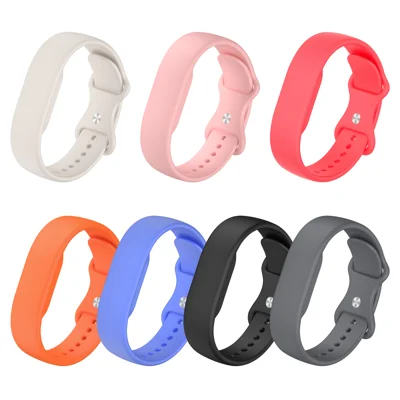 For Google Fitbit Air Strap Figure-8 Buckle Loop Solid Color Silicone Watch Band - Black