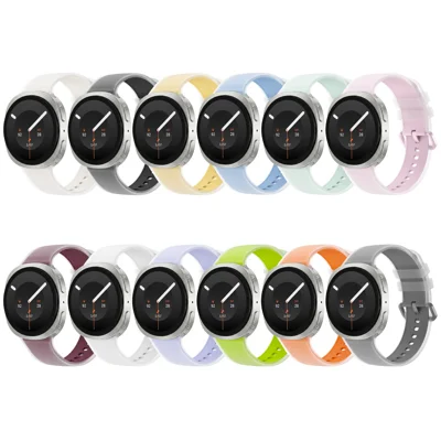 Size S Silicone Watch Band for Samsung Galaxy Watch9 40mm / 44mm / Watch8 40mm / 44mm / Watch8 Classic 46mm Jelly Color Strap with Color-Matched Buckle - White