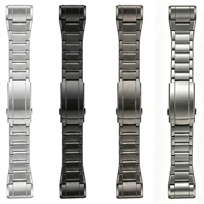 QuickFit-26mm Titanium Alloy Watch Strap for Garmin Fenix 8 Pro AMOLED 51mm / Fenix 8 51mm / Enduro 3  Deployment Clasp Watch Band - Black