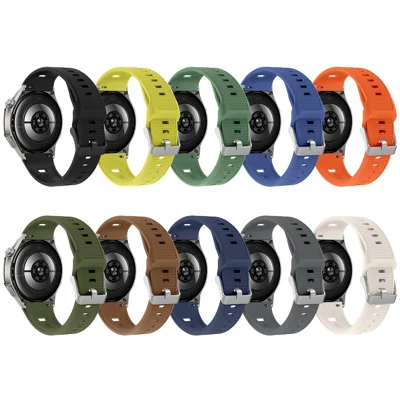 Silicone Watch Band for Huawei Watch GT 7 Pro 46mm  /  GT 6 Pro 46mm  /  GT 5 Pro 46mm Honeycomb Texture Quick Release Metal Buckle Sports Watch Strap - Orange